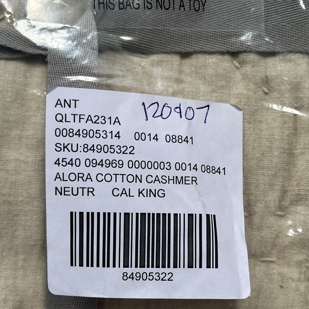 Anthropologie Alora Cotton Cashmere Quilt Size Cal King NWT